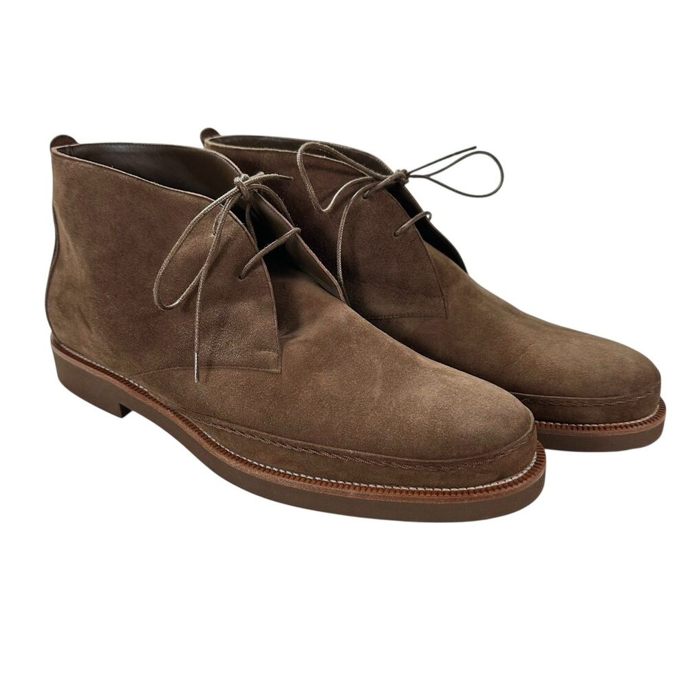 Loro Piana Men Suede Walk Ankle Chukka Boot Brown Size 40.5 Authentic NEW Luxe